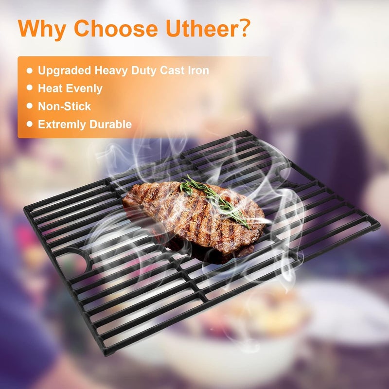 Utheer 17 Inch Grill Grates for Nexgrill Replacement Parts 4 Burner 720-0830H 720-0958A 720-0783E, 5 Burner 720-0888 720-0888N 720-0888S, Grill Parts for Charbroil 463241113, 463449914 Kenmore 720-0670A - Image 4